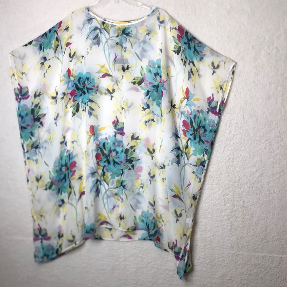 NWT St. John Womens Floral Silk R12MQ01 Swim Cover Size 4